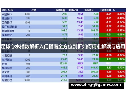 足球心水指数解析入门指南全方位剖析如何精准解读与应用 足球心水指数解析入门指南全方位剖析如何精准解读与应用