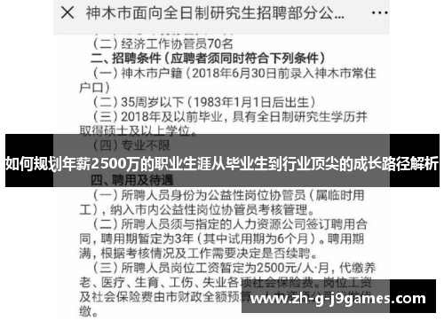 如何规划年薪2500万的职业生涯从毕业生到行业顶尖的成长路径解析 如何规划年薪2500万的职业生涯从毕业生到行业顶尖的成长路径解析